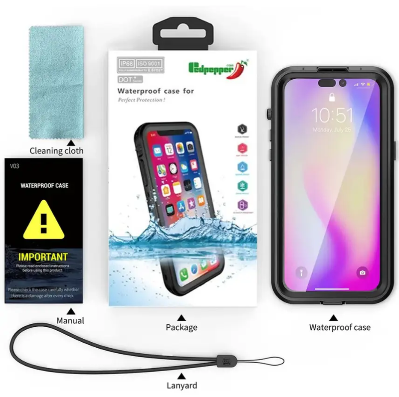 Redpepper Waterproof MagSafe Case for iPhone 17 | Shockproof Cover by techplus