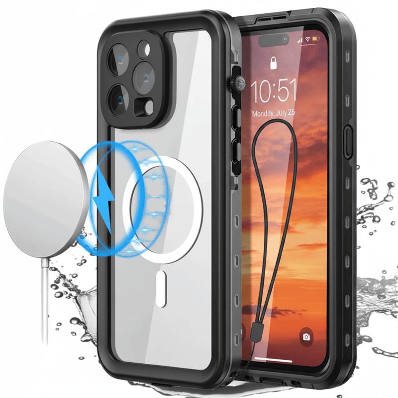 techplus Waterproof Magsafe Case for iPhone 14 Pro | Redpepper Protective Cover Waterproof MagSafe Case for iPhone 14 Pro Clear Back