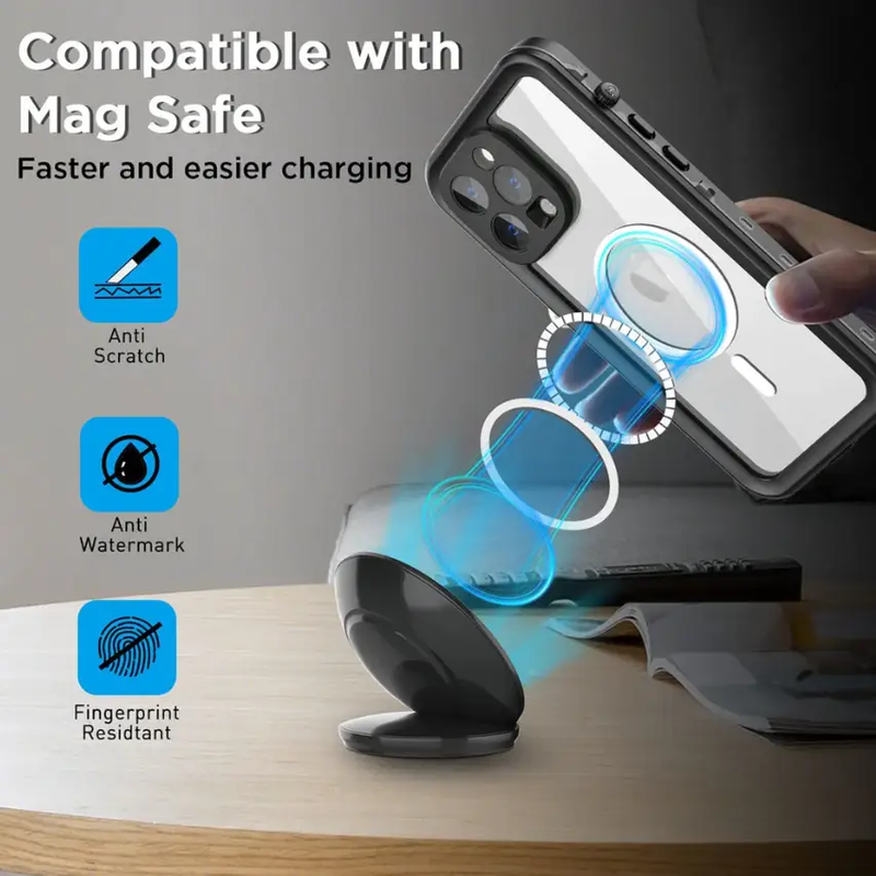 MagSafe Waterproof Shockproof Case for iPhone 15 Pro Max | Redpepper by techplus