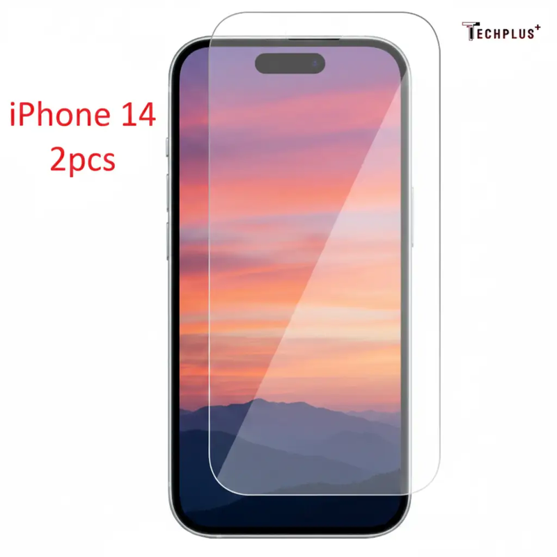 iPhone 14 Glass Screen Protector (2 pack) by techplus