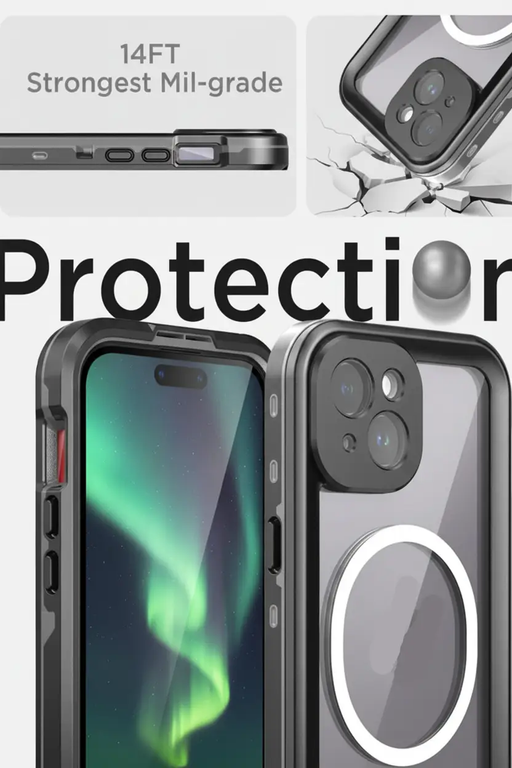 Waterproof Shockproof Case for iPhone 14 | Full Body Protective Cover by techplus