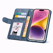 iPhone 15 Plus Flip Wallet Case Cowhide Dot Pattern by techplus