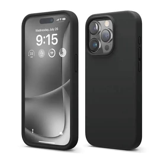 Silicone Case for iPhone 15 Pro (6.1”) (Black) by 9eight5
