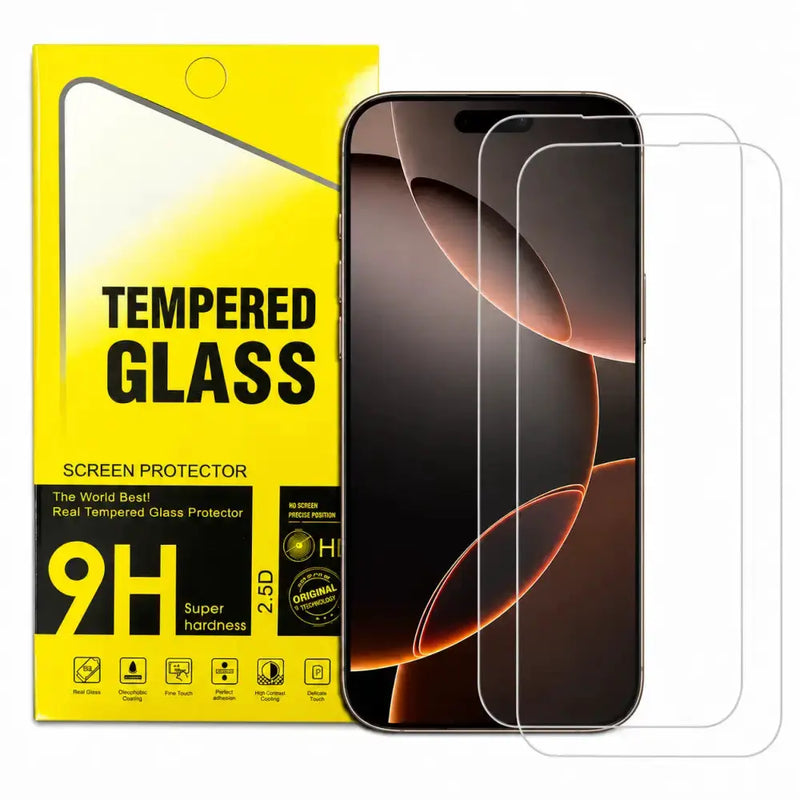 techplus Screen protector Iphone 15 Pro Clear Tempered Glass Screen Protector (2 Pack) – 9H HD, 2.5D Rounded Edge, Impact & Scratch Resistant iPhone 15 Pro Tempered Glass Screen Protector 2 Pack