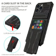 techplus Mobile Phone Case iPhone 15 Pro Heavy Duty Shockproof Case With Card Holder & Kickstand (Black) iPhone 15 Pro Heavy Duty Shockproof Case With Card Holder & Kickstand (Black)