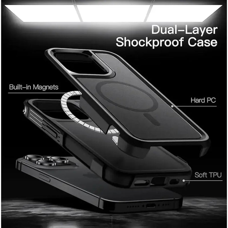 techplus iPhone 15 Pro MagSafe Case – Rugged Shockproof Heavy Duty Cover iPhone 15 Pro MagSafe Rugged Dual Layer Case