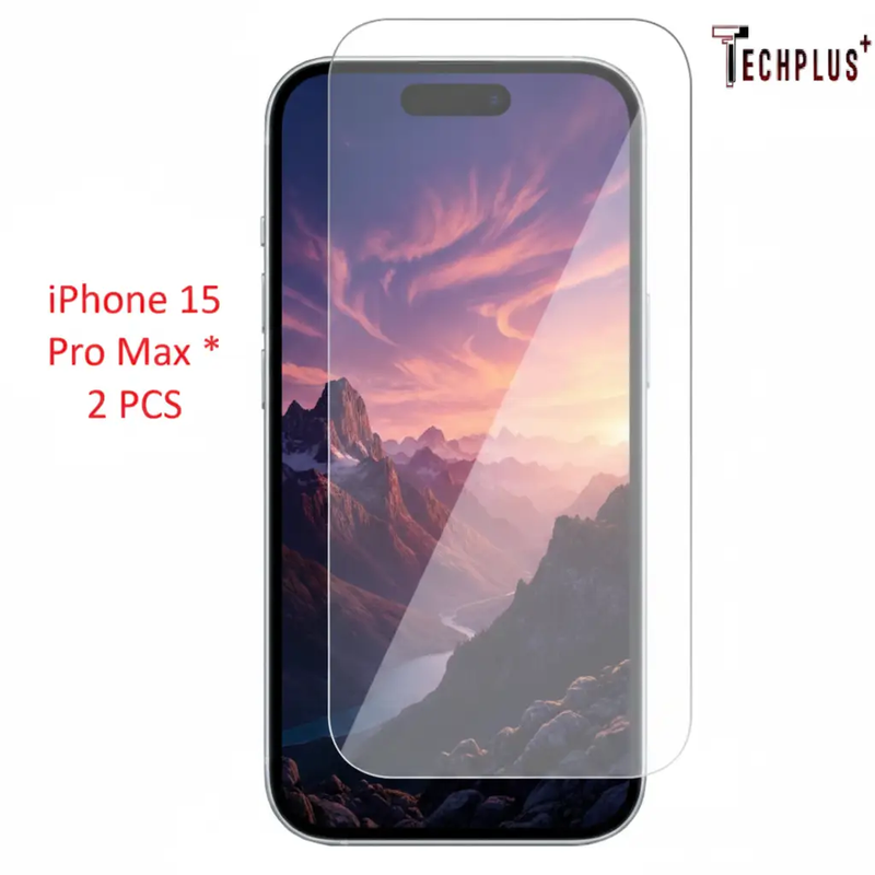 iPhone 15 Pro Max Glass Screen Protector (2 pack) by techplus