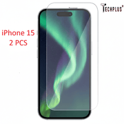 techplus iPhone 15 Glass Screen Protector (2 pack) IPhone 15 Tempered Glass Screen Protector 9H 2 Pack