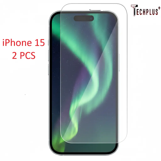 iPhone 15 Glass Screen Protector (2 pack) by techplus