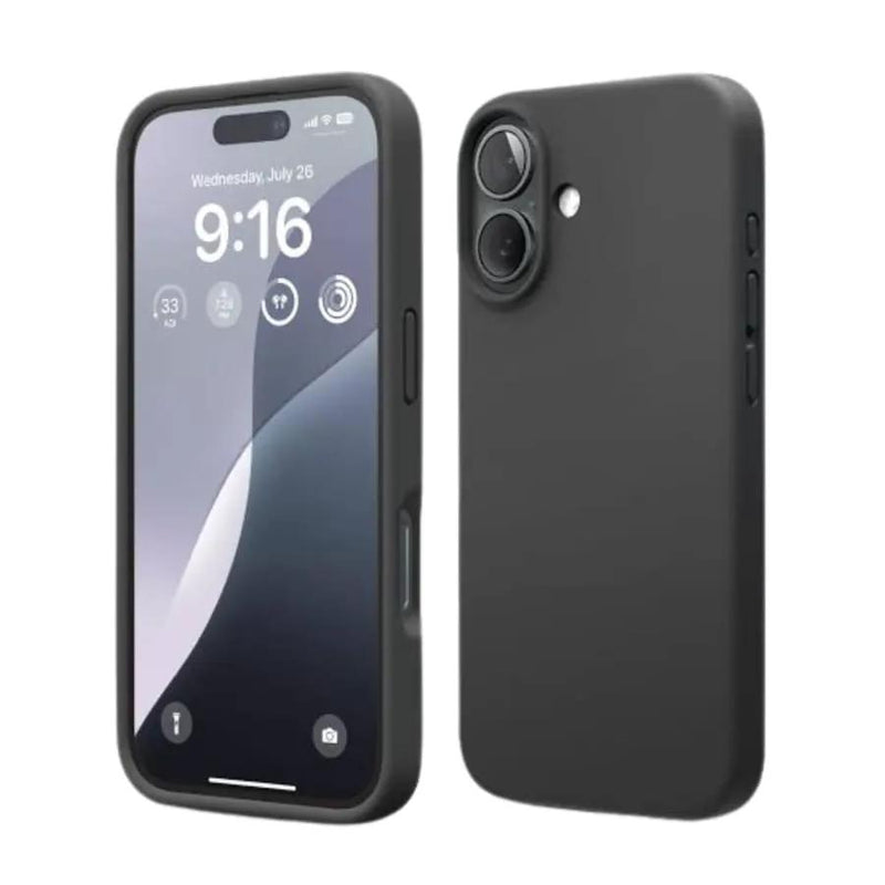 Silicone Case for iPhone 16 (6.1”) (Black) by 9eight5