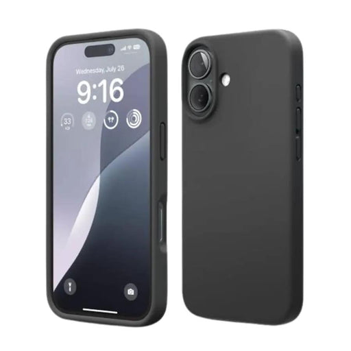 Silicone Case for iPhone 16 (6.1”) (Black) by 9eight5