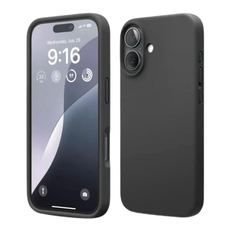 Silicone Case for iPhone 16 Plus (6.7”) (Black) by 9eight5