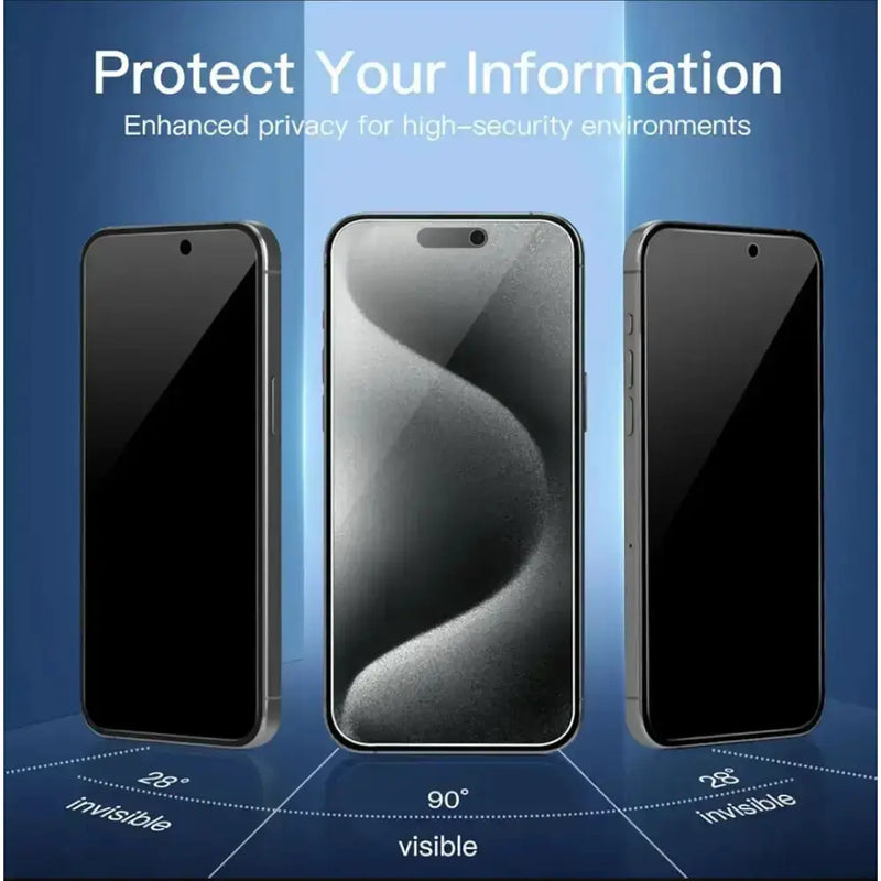 techplus Screen protector iPhone 16 Privacy Tempered Glass Screen Protector – 9H HD Anti-Spy, 2.5D Rounded Edge, Impact & Scratch Resistant IPhone 16 Privacy Screen Protector 9H Anti Spy