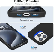 iPhone 16 Pro Silicone Case – Soft Protective Cover (Black, Blue, Red) by techplus