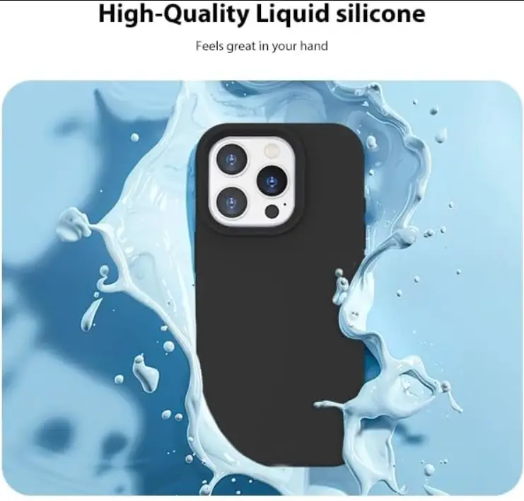iPhone 16 Pro Silicone Case – Soft Protective Cover (Black, Blue, Red) by techplus