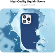 iPhone 16 Pro Max Silicone Case – Soft Protective Cover (Black, Blue, Red) by techplus