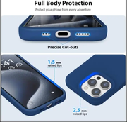 iPhone 16 Pro Max Silicone Case – Soft Protective Cover (Black, Blue, Red) by techplus