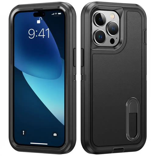 IPhone 16 pro Triple Layer Armor Hard Case with Kickstand by techplus