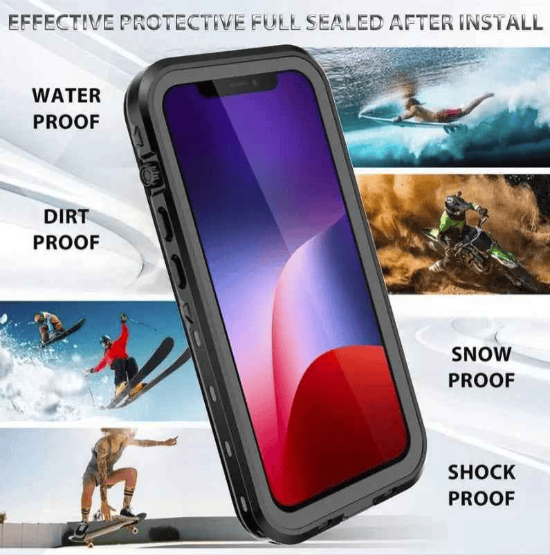 techplus Waterproof & Shockproof Case for iPhone 16 Pro – Clear Protective Cover iPhone 16 Pro Waterproof Shockproof Case
