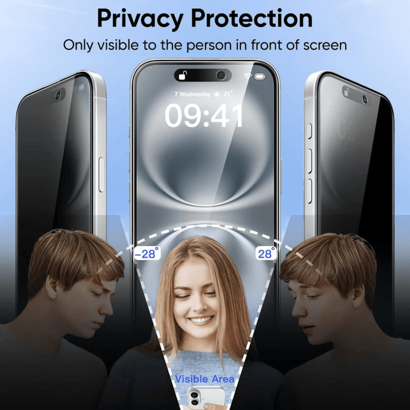 techplus iPhone 16 Pro Max Privacy Tempered Glass Screen Protector 9H Anti Spy TechPlus iPhone 16 Pro Max Privacy Screen Protector 9H