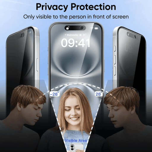 techplus iPhone 16 Pro Max Privacy Tempered Glass Screen Protector 9H Anti Spy TechPlus iPhone 16 Pro Max Privacy Screen Protector 9H