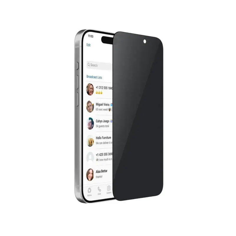 techplus Screen protector iPhone 16 Pro Max Privacy Tempered Glass Screen Protector – 9H HD Anti-Spy, 2.5D Rounded Edge, Impact & Scratch Resistant TechPlus iPhone 16 Pro Max Privacy Screen Protector 9H