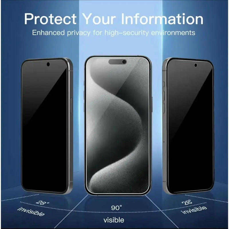 techplus Screen protector iPhone 16 Pro Privacy Tempered Glass Screen Protector – 9H HD Anti-Spy, 2.5D Rounded Edge, Impact & Scratch Resistant IPhone 16 Pro Privacy Screen Protector 9H Anti Spy