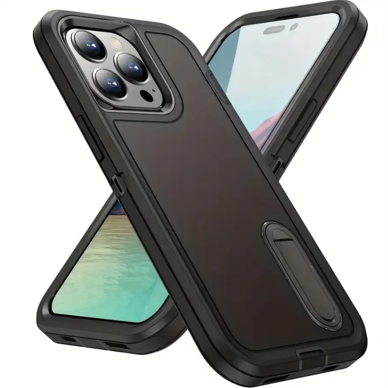 IPhone 16 Pro Max Triple Layer Armor Hard Case with Kickstand by techplus