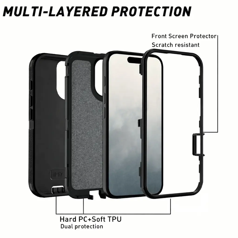 IPhone 17 Triple Layer Armor Hard Case by techplus