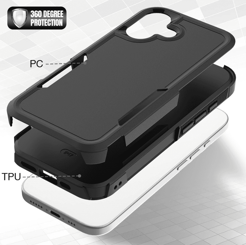 techplus iPhone 17 MagSafe Rugged Case Heavy Duty Shield With Stand Ring iPhone 17 MagSafe Rugged Case With Stand Ring