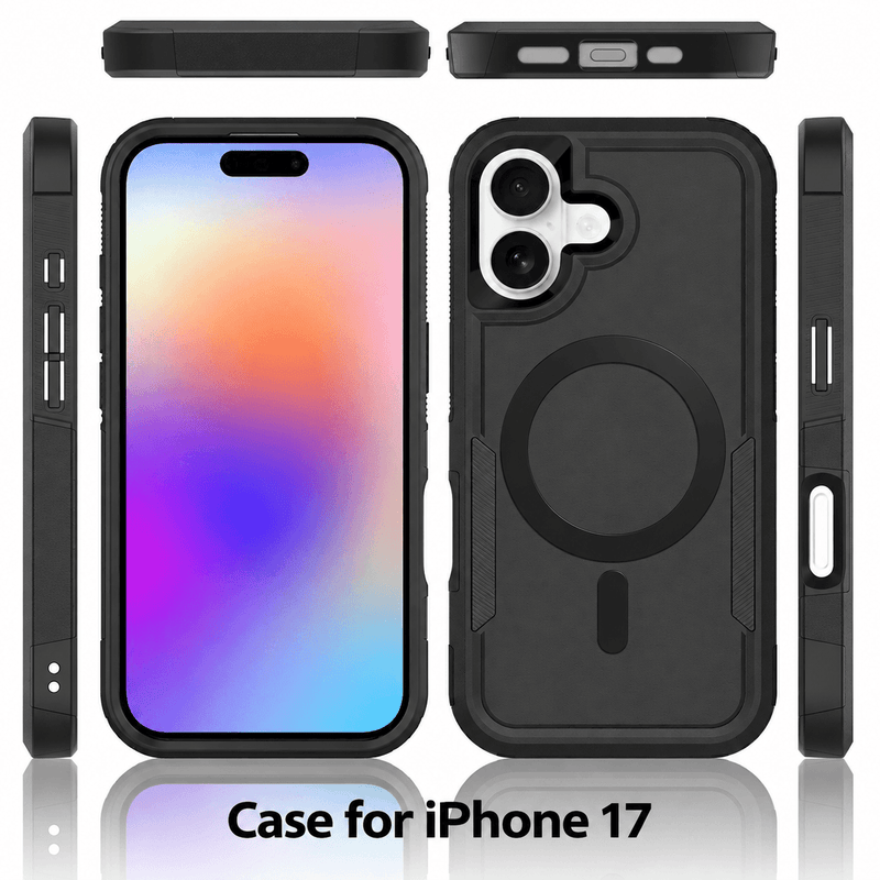 techplus iPhone 17 MagSafe Rugged Case Heavy Duty Shield With Stand Ring iPhone 17 MagSafe Rugged Case With Stand Ring