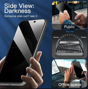 techplus iPhone 17 Pro Max Privacy Tempered Glass Screen Protector 2 Pack 9H Anti Spy iPhone 17 Pro Max Privacy Screen Protector 2 Pack