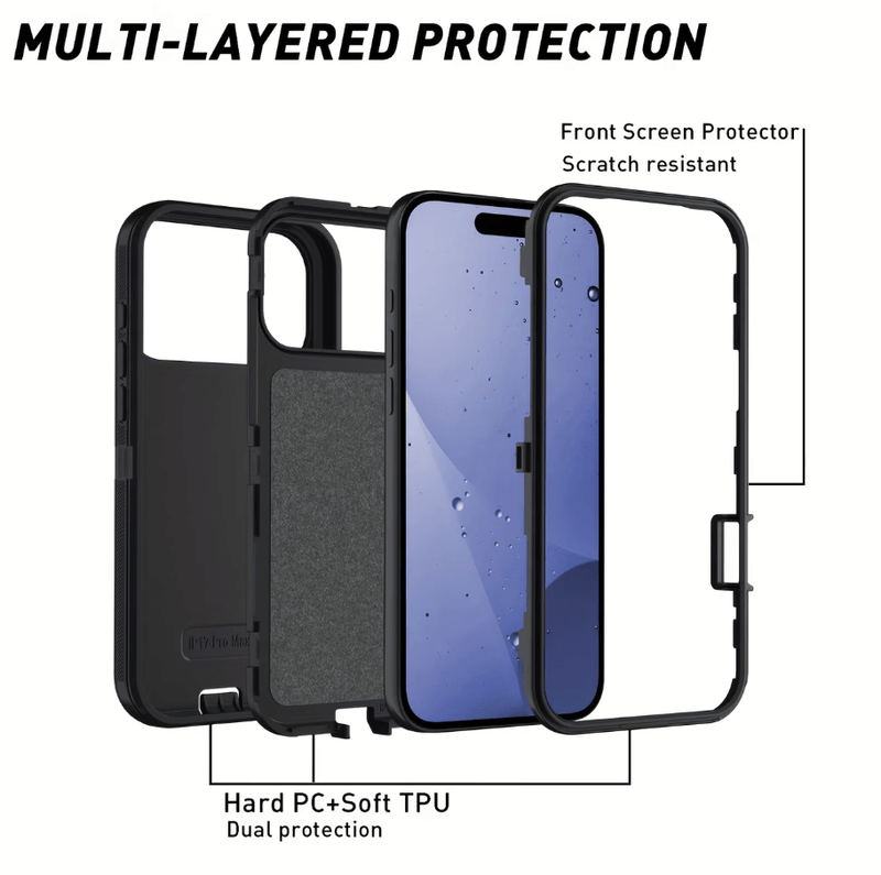 techplus Mobile Phone Case iPhone 18 Pro Max Triple Layer Armor Hard Case iPhone 18 Pro Max Triple Layer Armor Hard Case