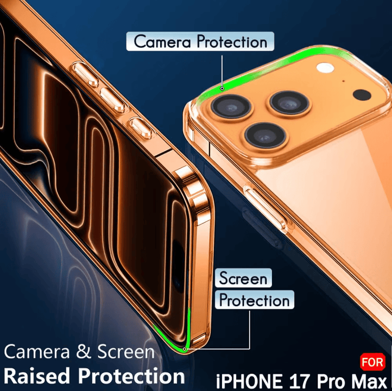 techplus iPhone 17 Pro Max Hybrid Ultra Clear Shockproof Case – Hard Back with Soft Bumper iPhone 17 Pro Max Hybrid Ultra Clear Shockproof Case – Hard Back with Soft Bumper