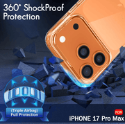 techplus iPhone 17 Pro Hybrid Ultra Clear Shockproof Case – Hard Back with Soft Bumper iPhone 17 Pro Hybrid Ultra Clear Shockproof Case – Hard Back with Soft Bumper