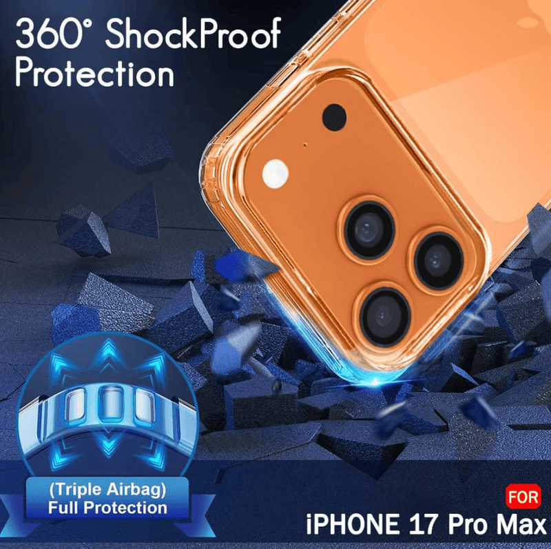 techplus iPhone 17 Pro Hybrid Ultra Clear Shockproof Case – Hard Back with Soft Bumper iPhone 17 Pro Hybrid Ultra Clear Shockproof Case – Hard Back with Soft Bumper
