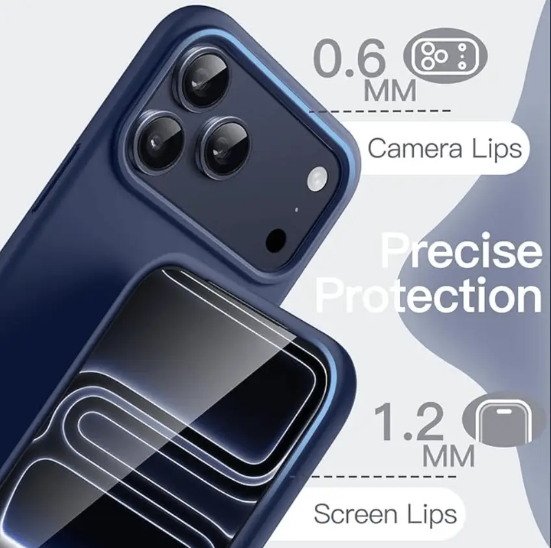 iPhone 17 Pro Max Navy Blue Silicone Case – Soft Protective Cover by techplus