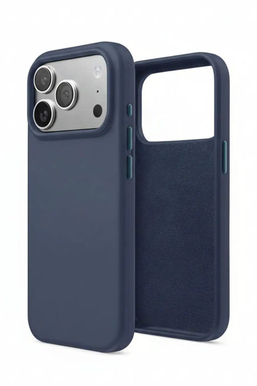 iPhone 17 Pro Max Navy Blue Silicone Case – Soft Protective Cover by techplus