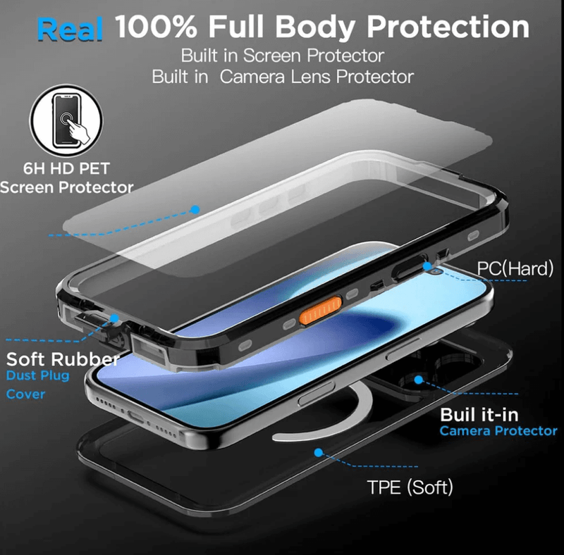 techplus Mobile Phone Case Redpepper MagSafe Waterproof Case for iPhone 18 Pro Max | Shockproof Redpepper MagSafe Waterproof Case for iPhone 18 Pro Max | Shockproof