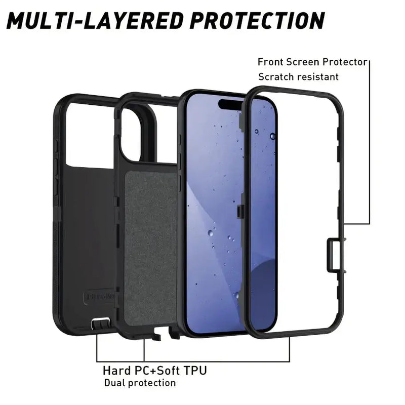 techplus Mobile Phone Case iPhone 18 Pro Max Triple Layer Armor Hard Case iPhone 18 Pro Max Triple Layer Armor Hard Case