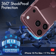 techplus iPhone 18 Pro Max Hybrid Ultra Clear Shockproof Case – Hard Back with Soft Bumper iPhone 18 Pro Max Hybrid Ultra Clear Shockproof Case – Hard Back with Soft Bumper