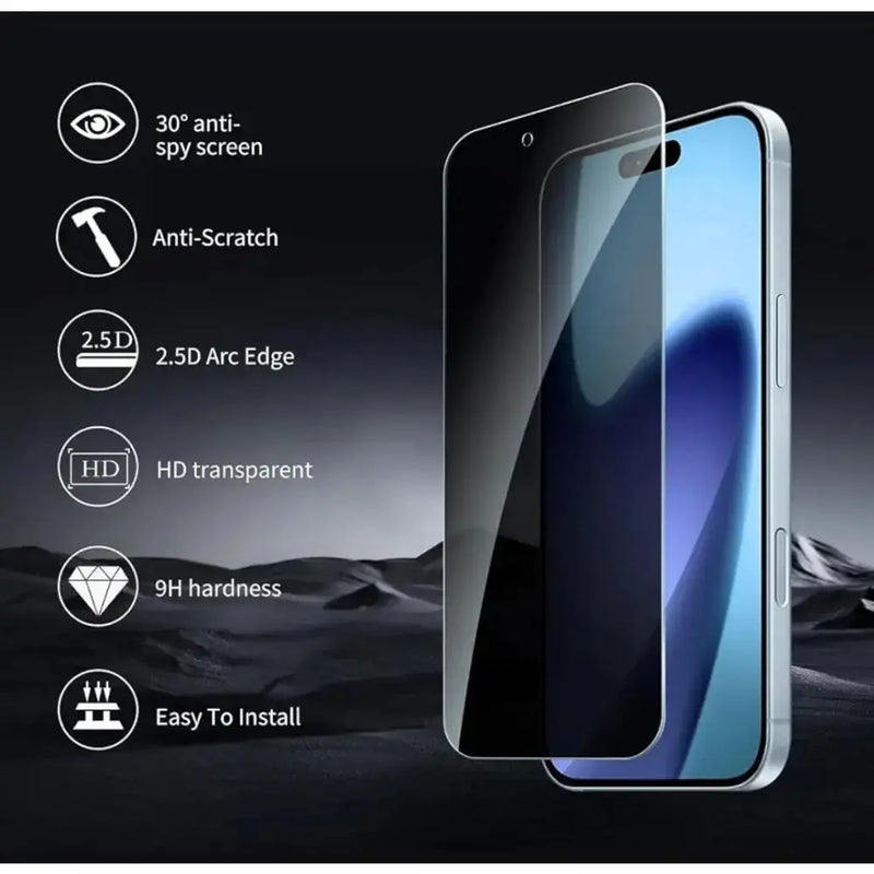 techplus Screen protector iPhone 18 Pro Privacy Tempered Glass Screen Protector (2 Pack) – 9H HD Anti-Spy, 2.5D Rounded Edge, Impact & Scratch Resistant iPhone 18 Pro Privacy Tempered Glass Screen Protector (2 Pack) – 9H HD Anti-Spy, 2.5D Rounded Edge, Impact & Scratch Resistant