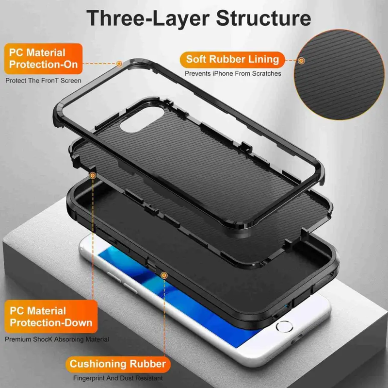 IPhone 8 Plus Triple Layer Armor Hard Case by techplus