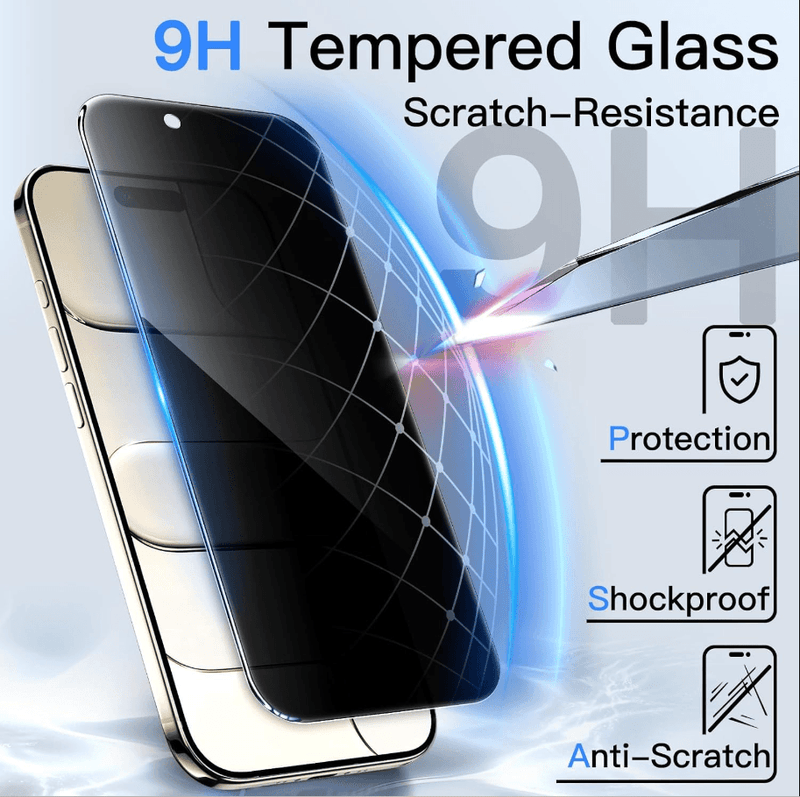techplus Screen protector iPhone Air Privacy Tempered Glass Screen Protector – 9H HD Anti-Spy, 2.5D Rounded Edge, Impact & Scratch Resistant iPhone Air Privacy Tempered Glass Screen Protector 9H