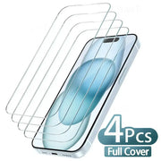 Screen Protector - Tempered Glass for iPhone (Pack of 4) (All Models) by Habicare