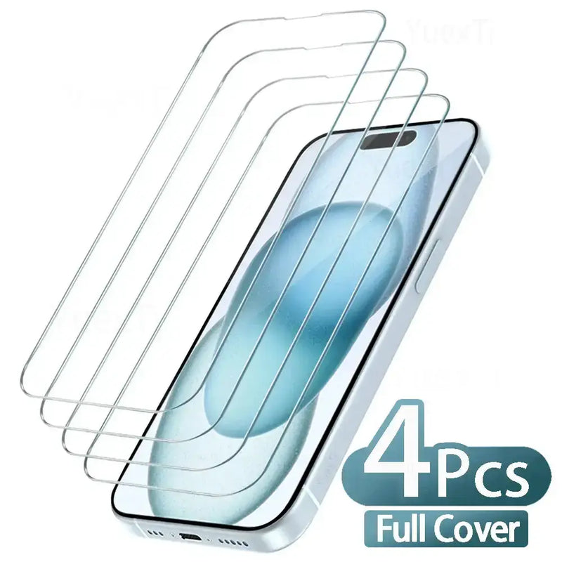 Screen Protector - Tempered Glass for iPhone (Pack of 4) (All Models) by Habicare