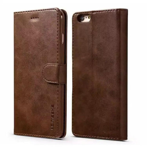 Synthetic Leather Flip Case for iPhone SE (3rd / 2nd Gen) (Brown) by 9eight5