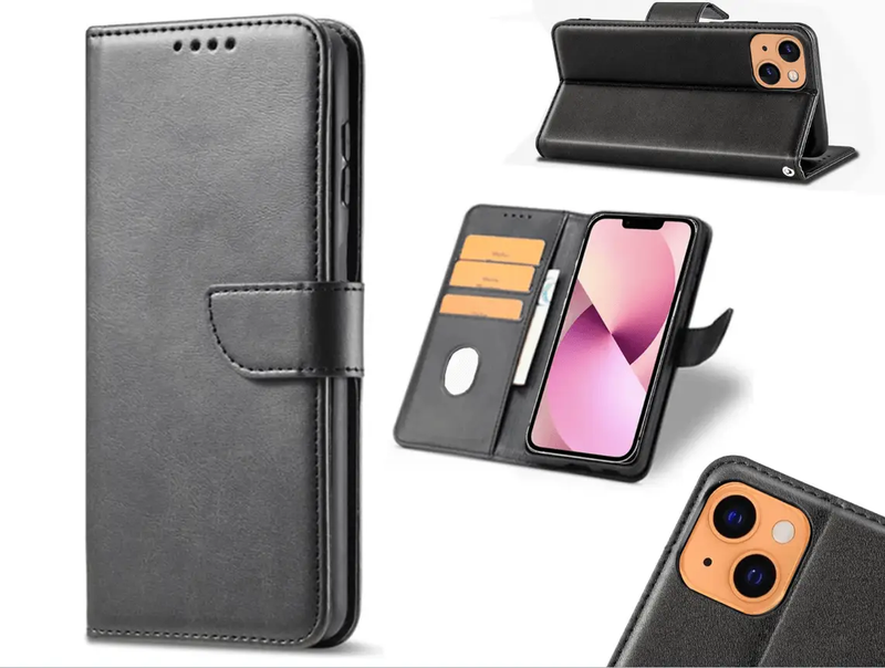 iPhone 15 Wallet Case – Slim Leather Flip Cover by techplus