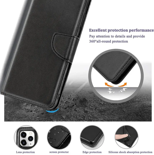 iPhone 13 Wallet Case – Slim Leather Flip Cover by techplus