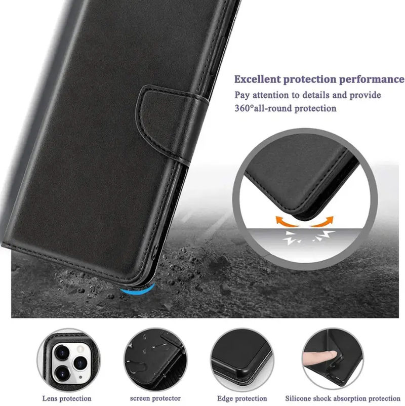 iPhone 15 Wallet Case – Slim Leather Flip Cover by techplus